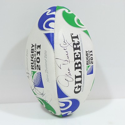 Official 2011 Rugby World Cup Replica Rugby Ball With Three Signatures Including Finegan