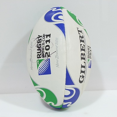 Official 2011 Rugby World Cup Replica Rugby Ball With Three Signatures Including Finegan