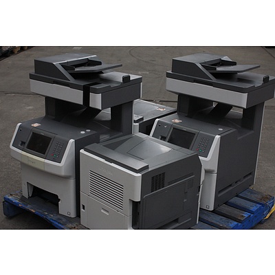 Lexmark T656dne Black & White Laser Printers - Lot of 4