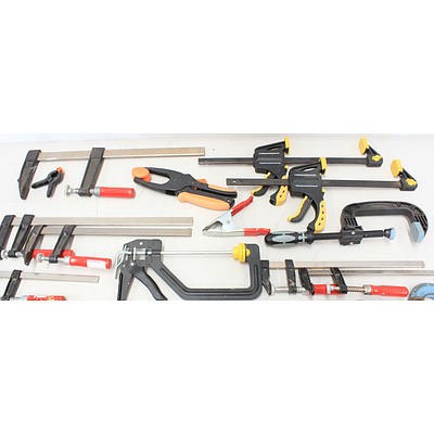Various Builders Clamps - Lot of Twenty