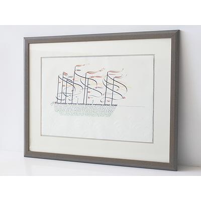 Dave Wood Calligraphy from Wind in the Willows Ink on Paper