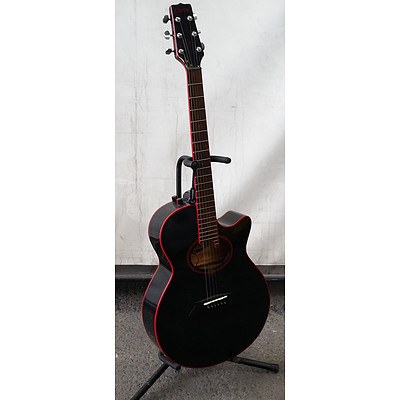 Onyx Ebony Semi-Acoustic Guitar with Stand