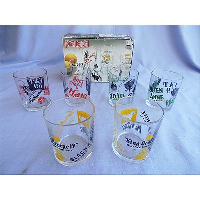 Set of 6 Italian Parigi Whisky Glasses