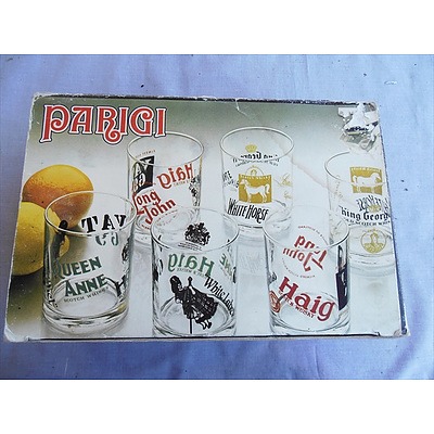 Set of 6 Italian Parigi Whisky Glasses