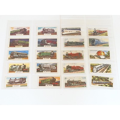 Collection of Train Themed Cigarette Cards and Postcards