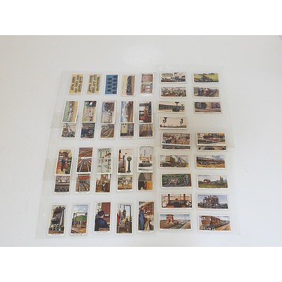 Collection of Train Themed Cigarette Cards and Postcards