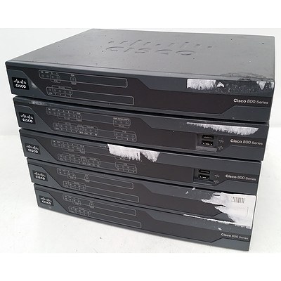 Cisco 800 Series Routers - Lot of 5