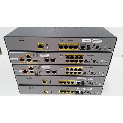 Cisco 800 Series Routers - Lot of 5