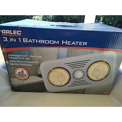Brand New Arlec 3 in 1 Bathroom Heater,  Combination Heat Lamp, Exhaust Fan, Light