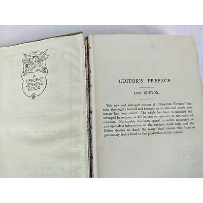 Book: Enquire Within Upon Everything, 113th Edition (1923)