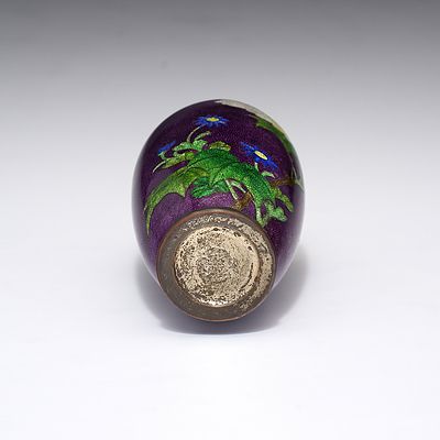 Japanese Ginbari Enamel Vase, Early 20th Century