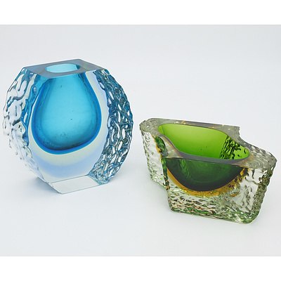 Two Murano Sommerso Glass Vases