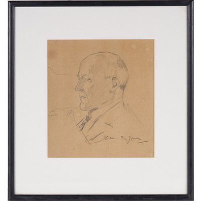 Will Dyson (1880-1938) Portrait of a Man Graphite on Paper