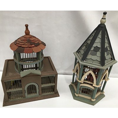 Two Castle Bird Cages