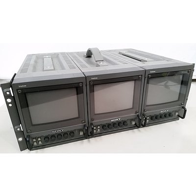 Sony PVM-6041QM Trinitron 6" Colour Video Monitors - Lot of Three