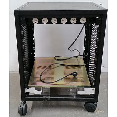 Wheeled Black Server Rack - Lot of Two