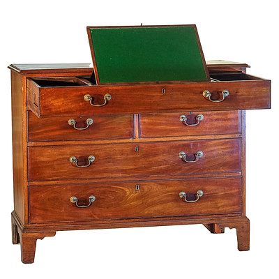 George III Mahogany Bachelors Writing Chest with Lectern Circa 1780
