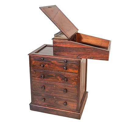 Unusual Extending George IV Brazilian Rosewood Davenport Circa 1830