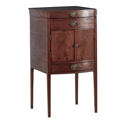 George III Mahogany and Ebony Strung Bowfront Washstand Circa 1800