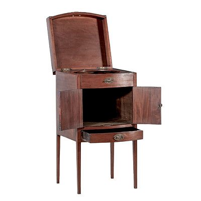 George III Mahogany and Ebony Strung Bowfront Washstand Circa 1800