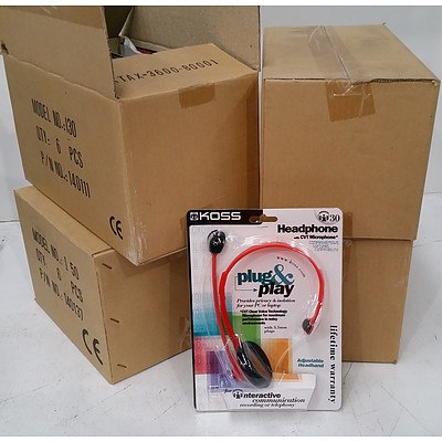 Koss i30 Headphone with CVT Microphone - Lot of 24 - Brand New