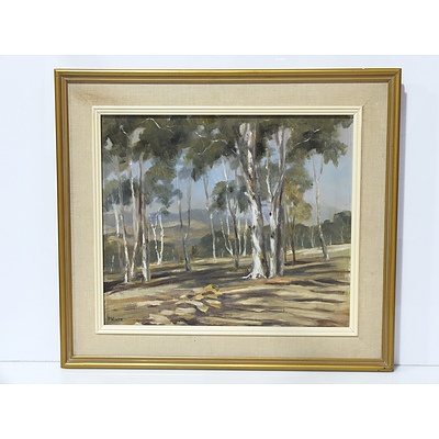 Peg Minty (Working 1970s) Bush Gums Oil on Board
