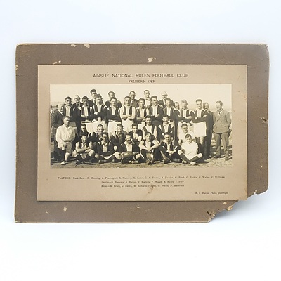 Ainslie National Rules Football Club Premiers 1929 Photograph