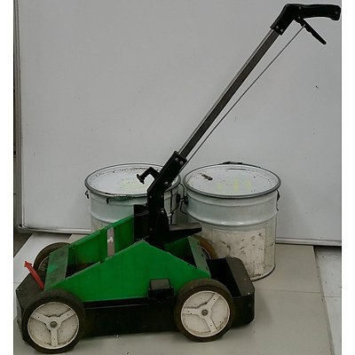 Fox Valley Super Striper Line Marking Machine and Grey Pavement Paint