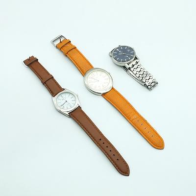 Three Wrist Watches, Including Tissot, PCA and turner