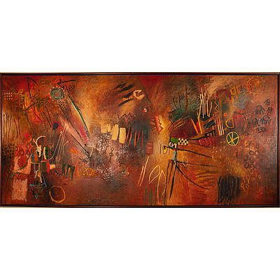 Peter Griffen (1948 -) High Roller 1994, Oil and Collage on Canvas