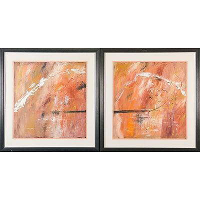 Chris Kenyon (1947 -) Untitled, Acrylic on Paper, Set of Two
