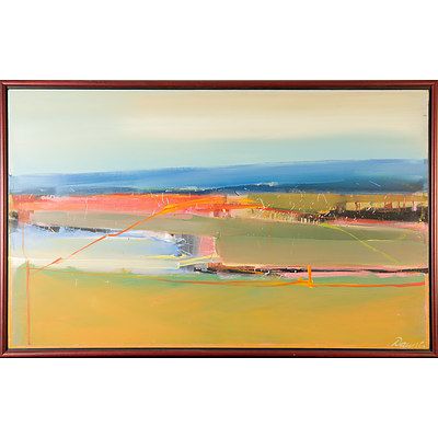 Nicholas Daunt (Working 1980s) Green Park Bay 1991, Oil on Canvas