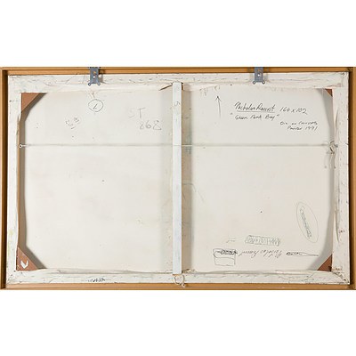 Nicholas Daunt (Working 1980s) Green Park Bay 1991, Oil on Canvas