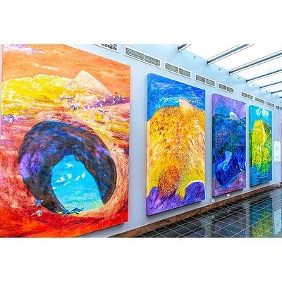 Frank Hodgkinson (1919-2001) Four Seasons - Winter 1993, Oil on Linen Board