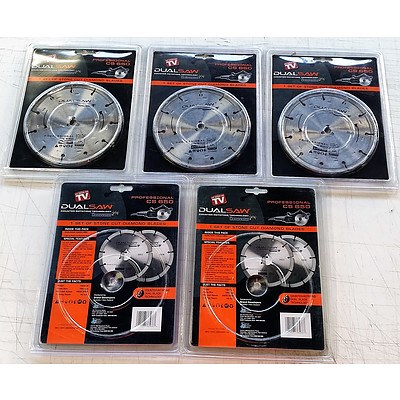 Lot of 5 Brand New DualSaw Stone Cut Diamond Blades CS650 - RRP= $350.00