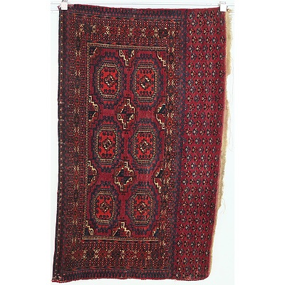 Antique Turkmen Hand Knotted Wool Pile Hanging Chuval
