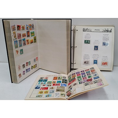 Three Stamp Albums with Stamps from Various Countries