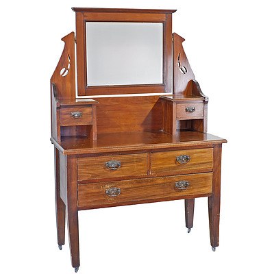 Federation Stained Kauri Pine Dressing Table Early 20th Century