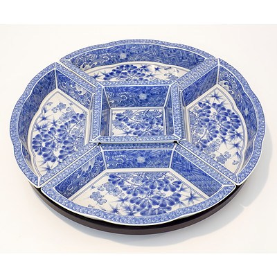 Japanese Blue and White Lazy Susan