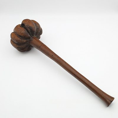 Fijian Throwing Club with Carved Bulbous Head 19th Century
