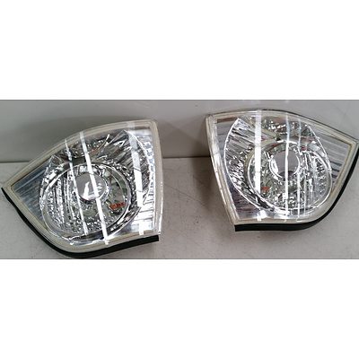 BMW E36 2 Door Crystal Left & Right Front Light White Indicator Lenses -2 Pair