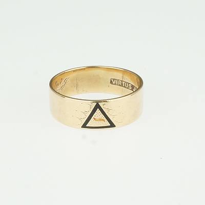 14ct Yellow Gold Masonic Ring Circa 1937