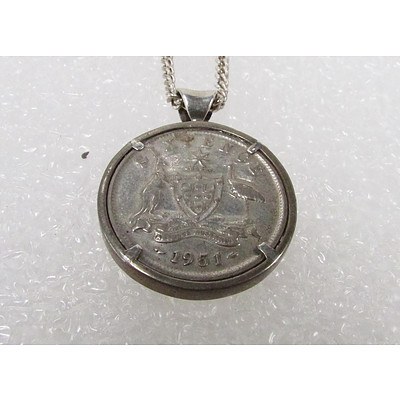 Two Australian Six Pence Pendant and Chain