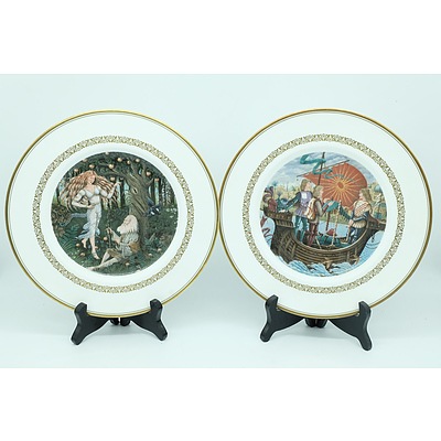 Set of 6 Royal Worcester King Arthur Plates Collection
