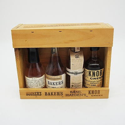 Mini Collection of Four Bourbons: Booker's Baker's Basil Hayden's Knob Creek
