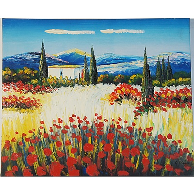 Two Whimsical Acrylic on Canvas Including C Clarke