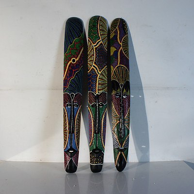 Three South East Asian Painted Mask