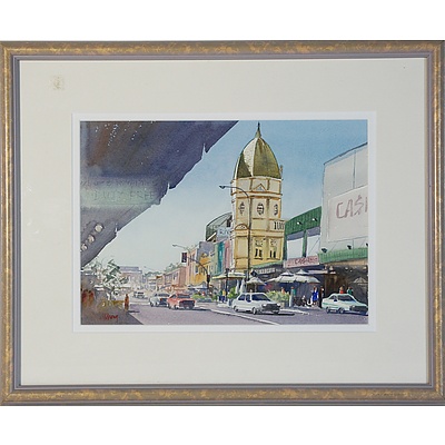 Mary Chong Church Street Parramatta Watercolour and M Lane Rue Royal Watercolour
