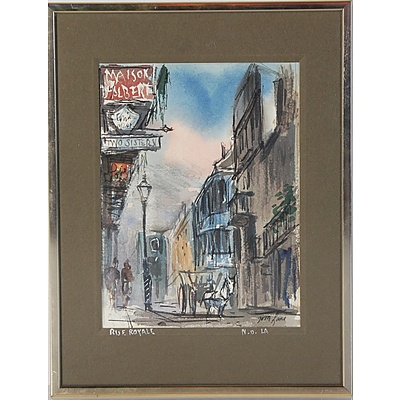 Mary Chong Church Street Parramatta Watercolour and M Lane Rue Royal Watercolour