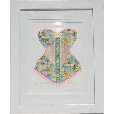 Michaela Laurie Spring Garden Corset Mixed Media Fabric